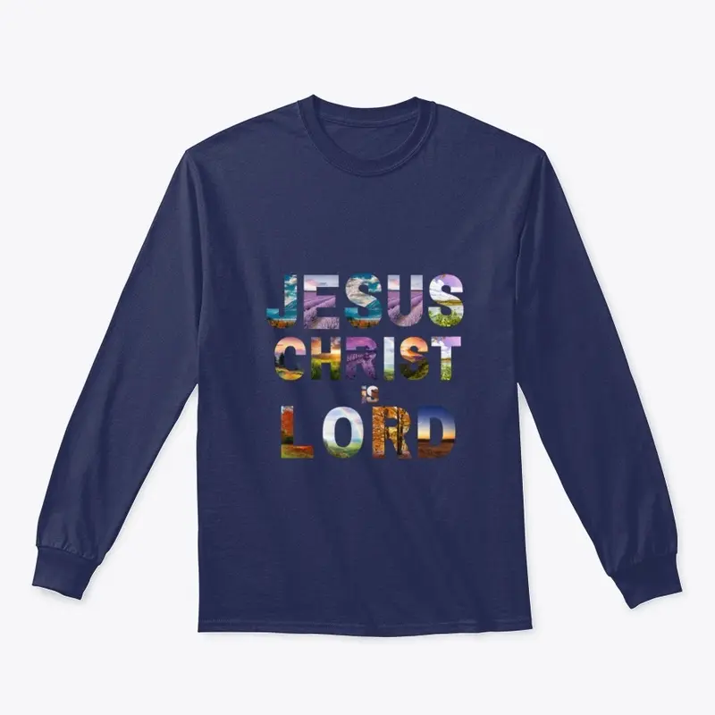 Jesus Christ is Lord in  bold colors.